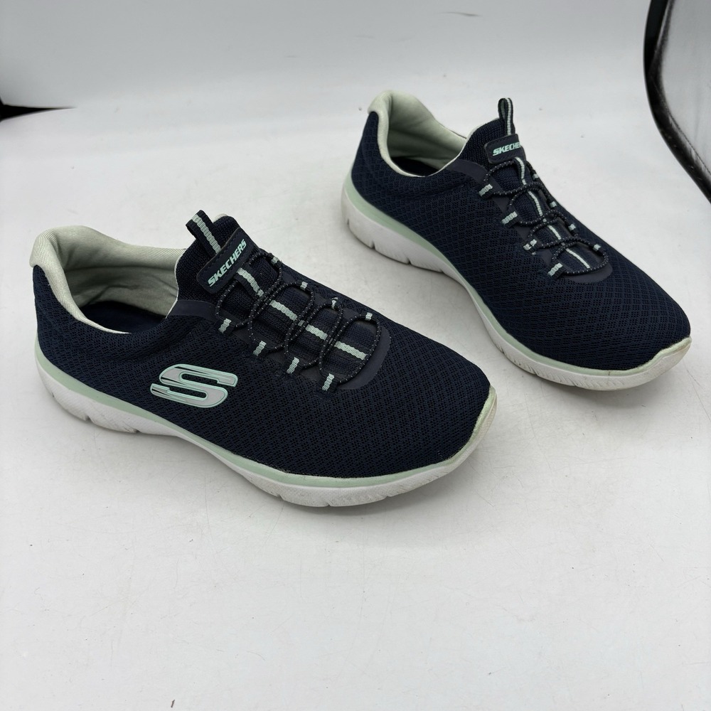 Skechers Shoes Womens Size 6 W Wide Summit Navy Blue Slip On Walk Sneakers